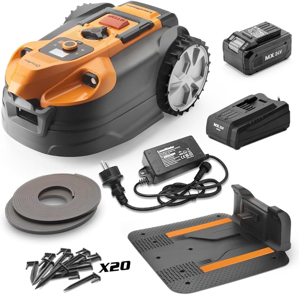 Robot Tondeuse Autonome 24V - 500m² - sans fil, station de charge