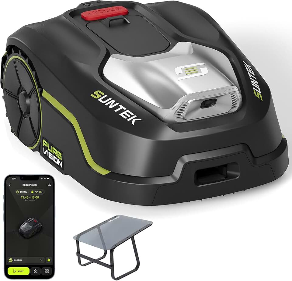 jardinite - Robot Tondeuse IA Vision, 250m², IPX5, Pente 35%, Garage