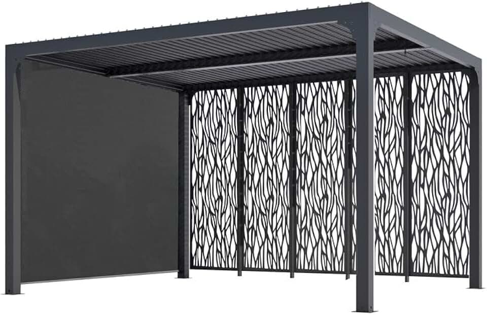 Pergola bioclimatique aluminium gris 10.80m², lames orientables PER36M30RBI