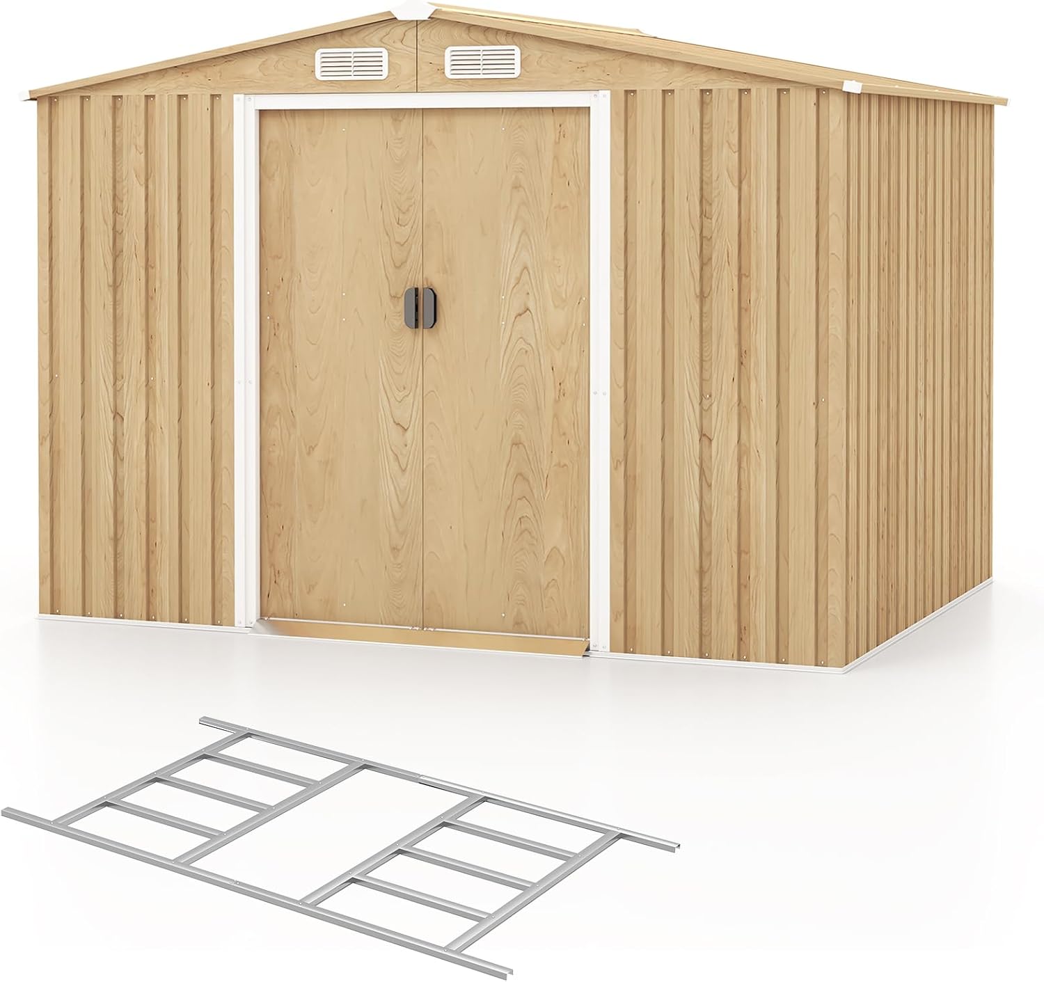 jardinite - Abri de jardin acier 259x196x184cm porte coulissante 5m²