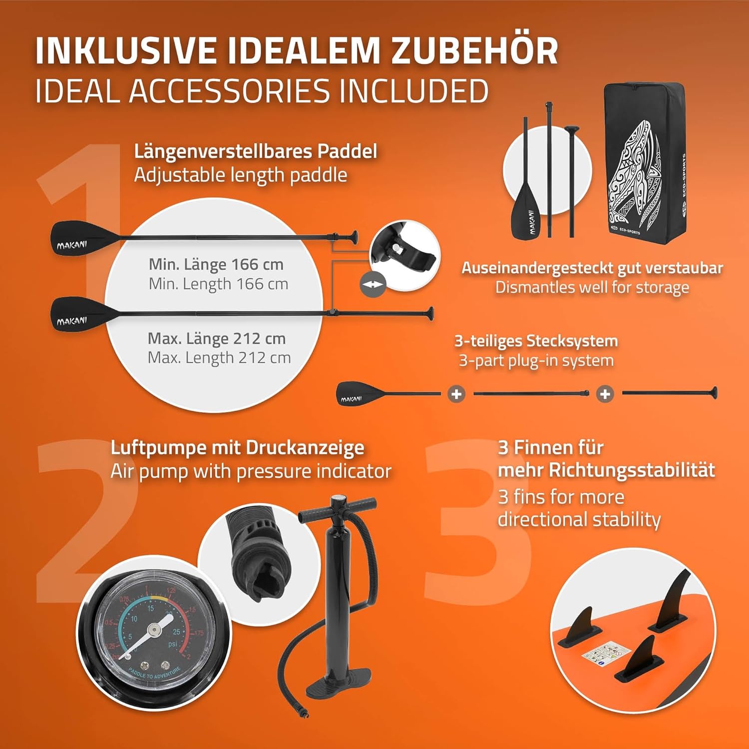 jardinite - Stand Up Paddle Série - 305/308/320/380 cm - PVC, 120/150 kg, ép. 10/15 cm
