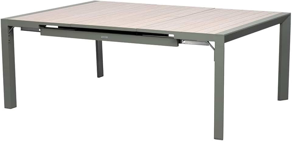 jardinite - Evasion - table extensible 10 places - alu et effet bois