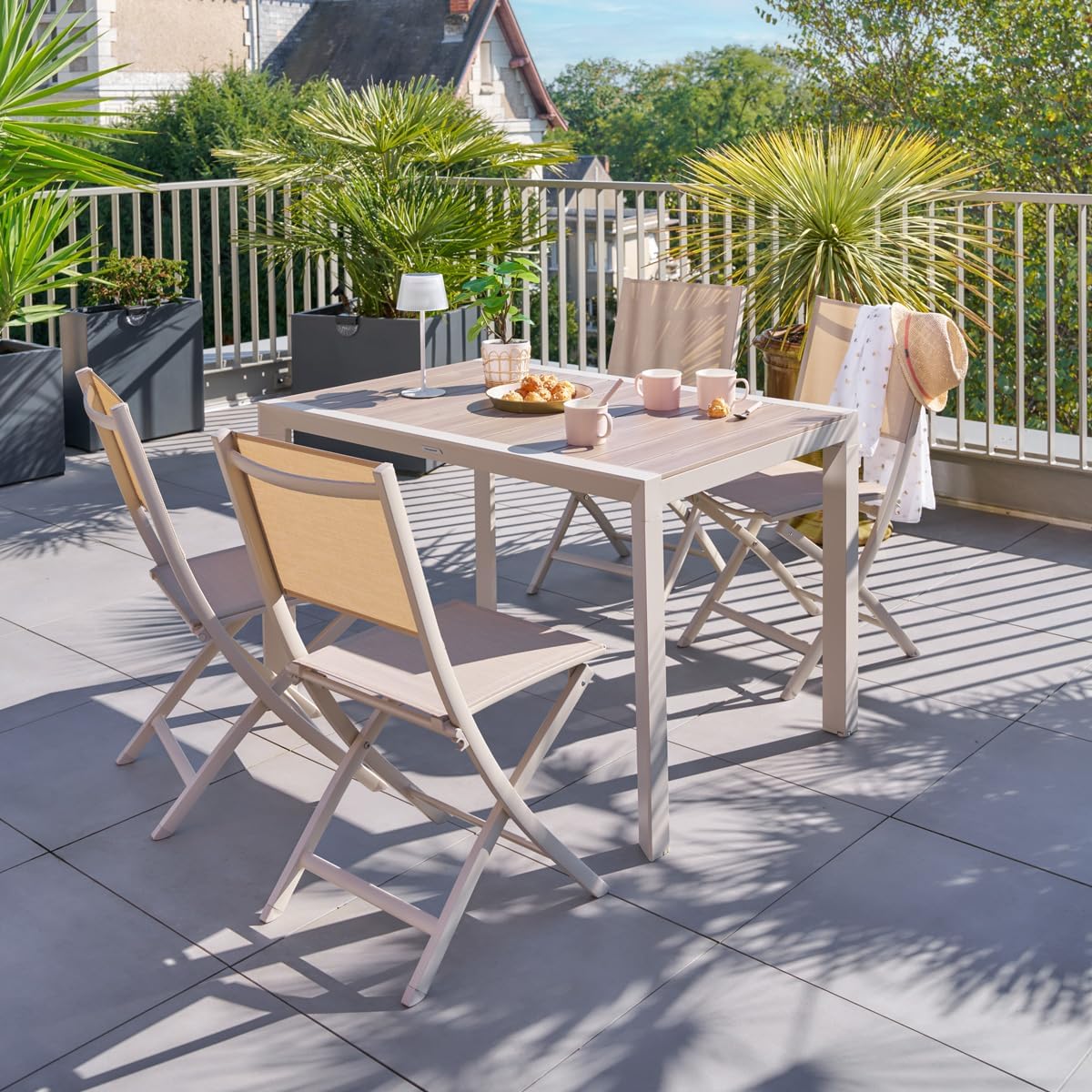 jardinite - Evasion 4 places - aluminium effet bois lin et argile
