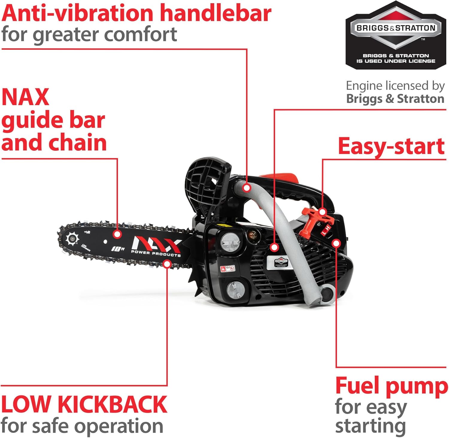 NAX POWER PRODUCTS 100C moteur 25,4 cm3 0,75 kW Briggs & Stratton produit sous licence guide 10