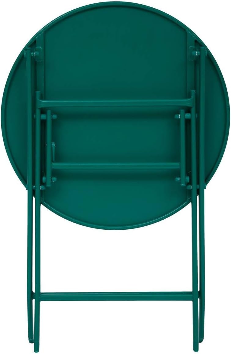 jardinite - Greensboro - Ø60cm - Table ronde pliante acier vert opale