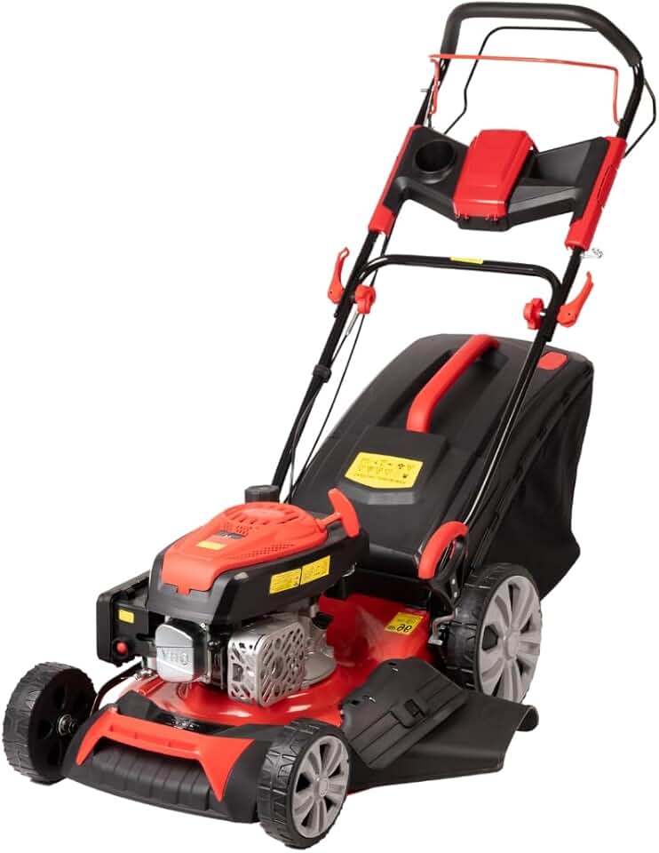 jardinite Tondeuse à gazon à explosion automotrice 4in1-4 CV, Tondeuse à gazon thermique autoportée - Moteur 170cc 4 temps avec autotraction - Largeur de coupe 51 cm - Mulching - Panier de collecte 60L