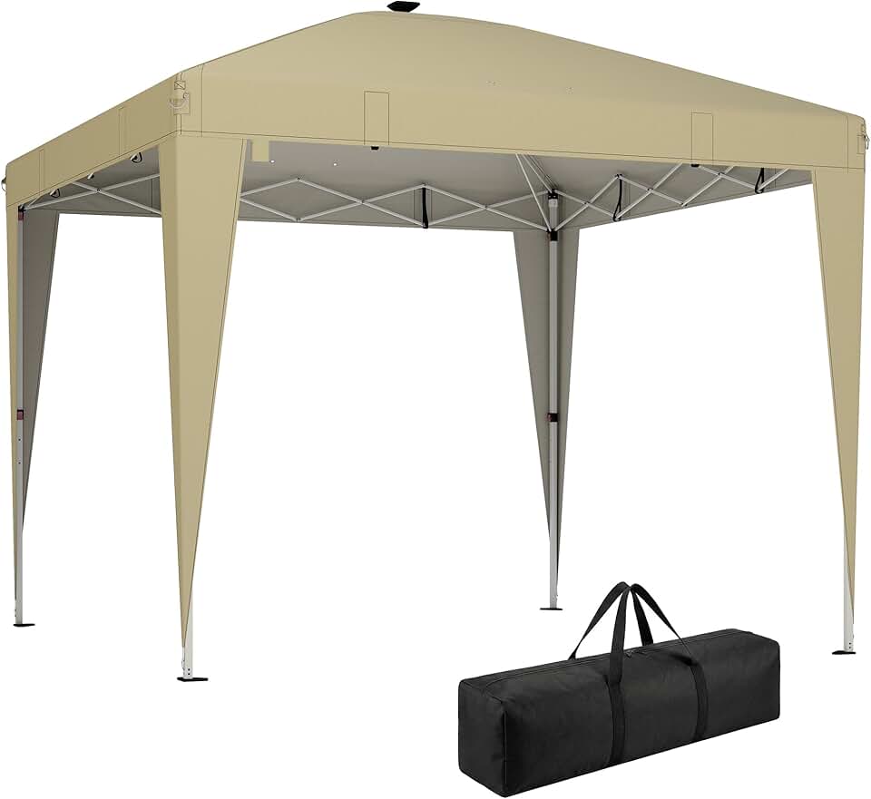 jardinite - Tonnelle Pop-up 3x3m UV50+, éclairage, sac, réglable