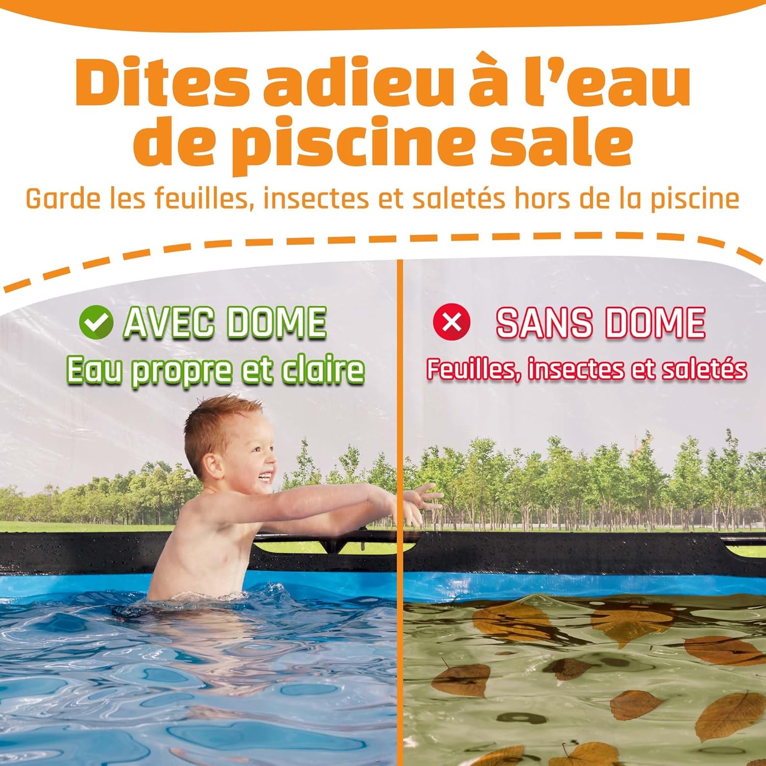 jardinite - Dôme Piscine Universel ø 427 cm Transparent pliable - 427CM