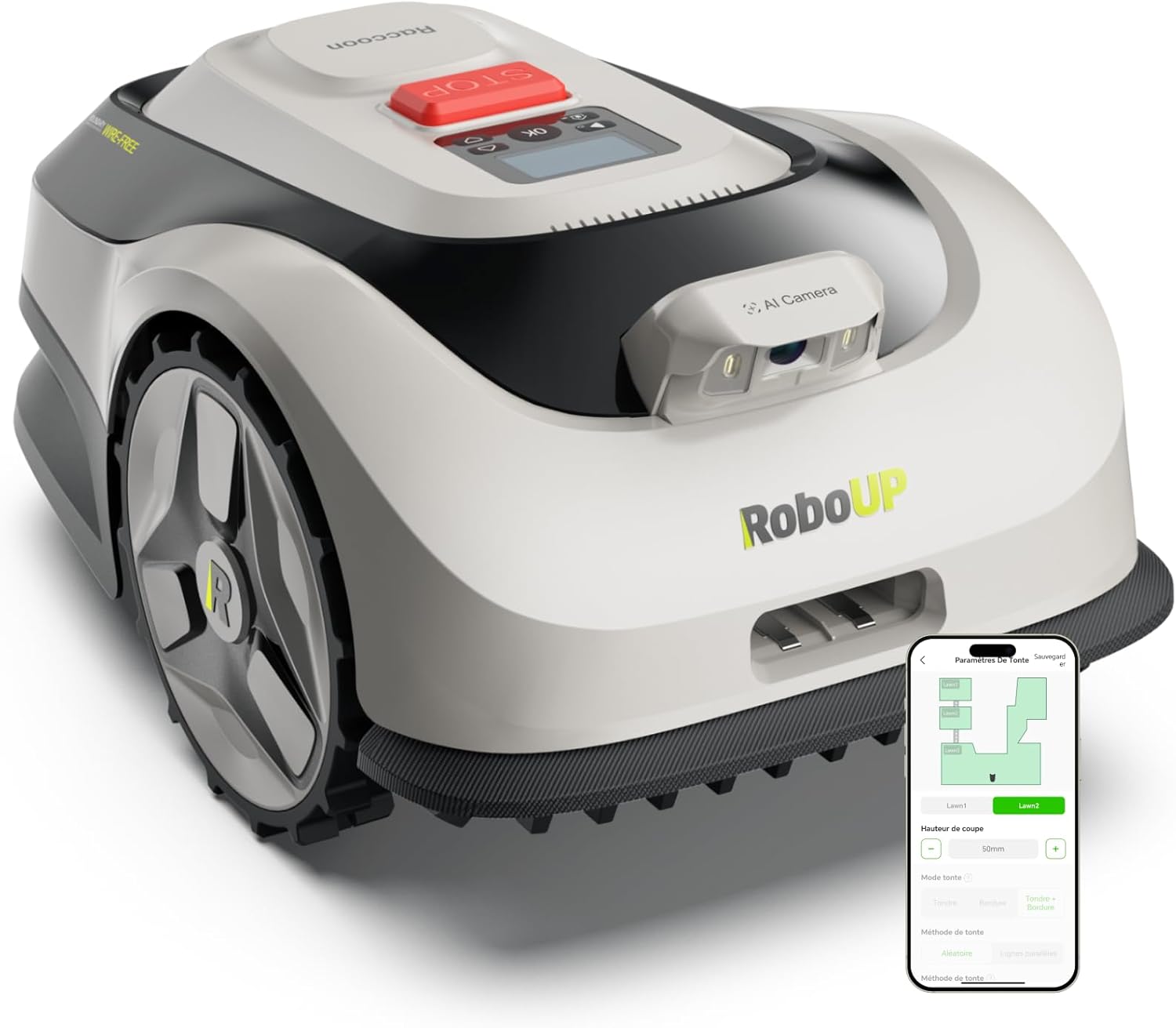 Raccoon - 2 SE Série - 600m² - robot tondeuse intelligent, 5Ah, longue autonomie, Raccoon 2 SE