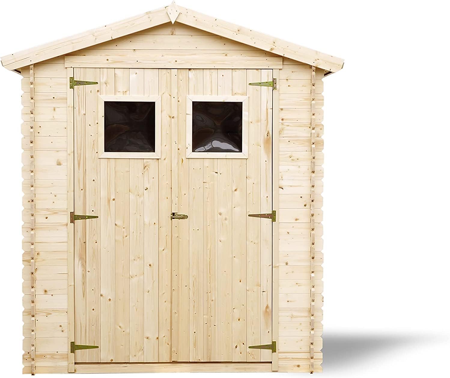 Abri de Jardin en Bois avec Sol TRAITÉ - Stockage extérieur I196xL136xH218 cm/ 1.98 m2 Petit abri à Outils, Local à vélos - Toit imperméable, fenêtres - jardinite M367