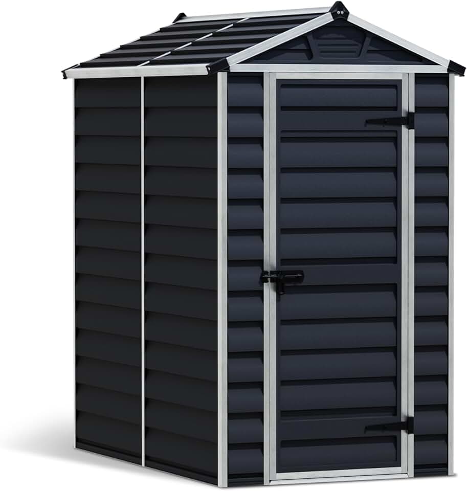 jardinite by jardinite - jardinite - 121x177 cm - abri de jardin métal, polycarbonate anti-rouille, protection UV, gris minuit