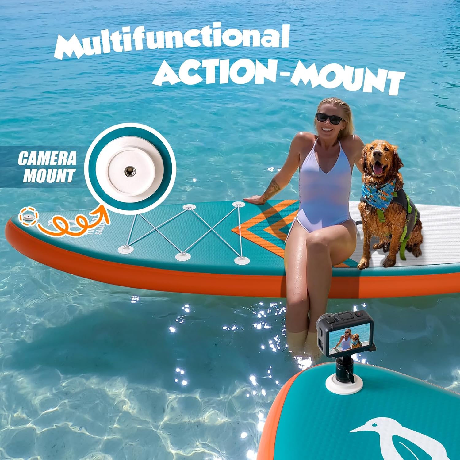 jardinite Paddle Gonflable Adulte, Planche de Stand Up Paddle Gonflable, Sup Paddle Board Gonflable avec Accessoires Complets, Planche de Surf Paddle