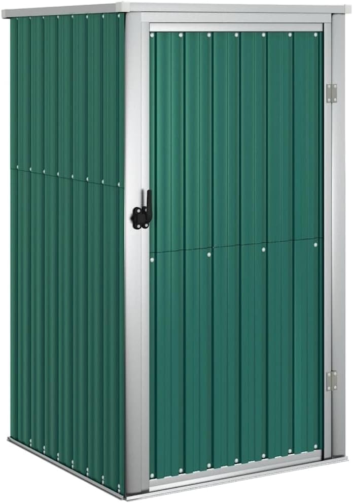 Abri de jardin vert - 88x89x161cm - acier galvanisé, compact, 20kg
