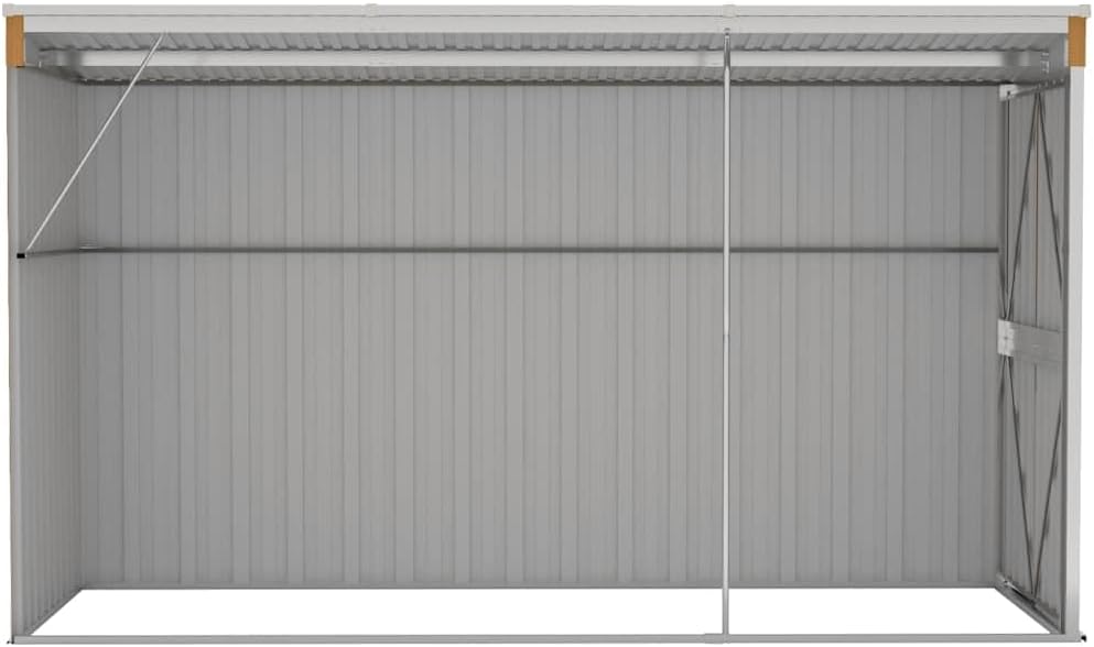 Abri de jardin mural - acier galvanisé marron - 118x288x178 cm - structure robuste - 316228