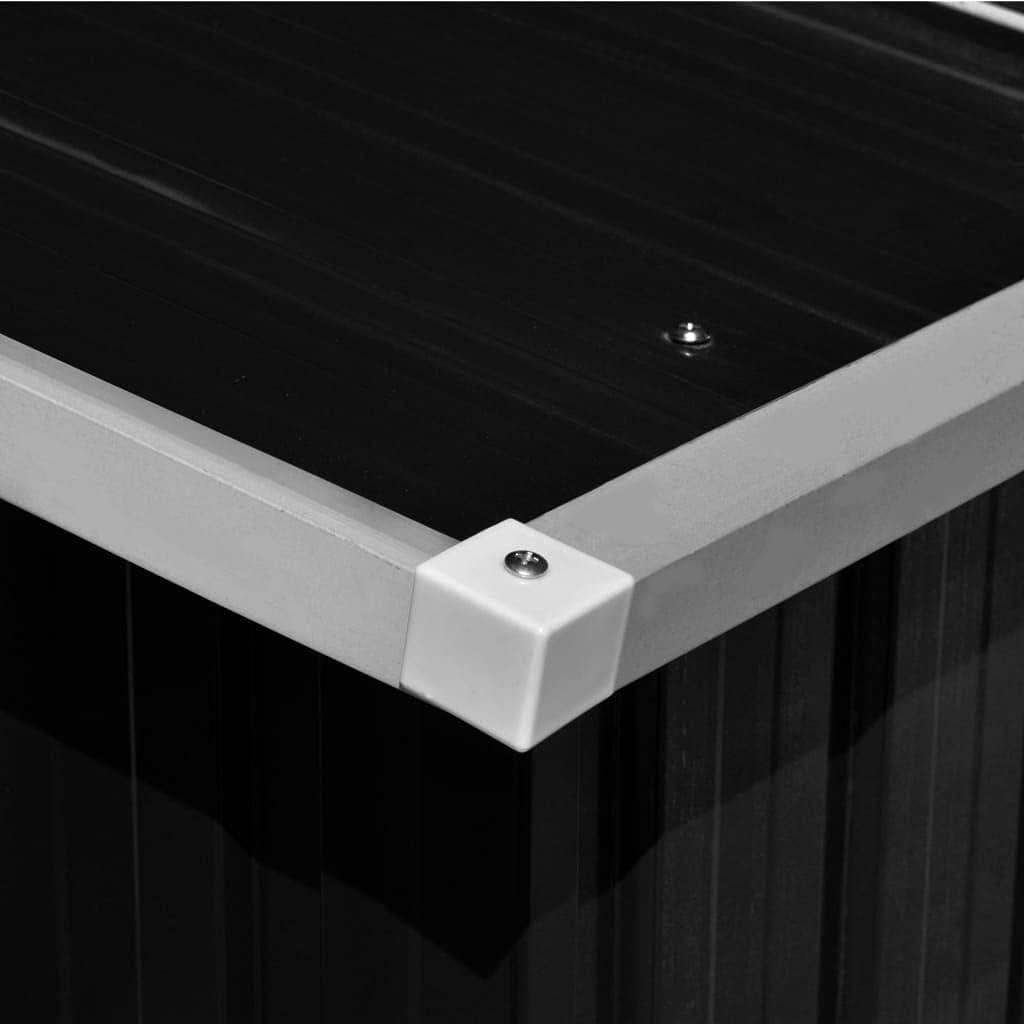 Abri de jardin métal anthracite - 257x489x181 cm - robuste, 105.6kg