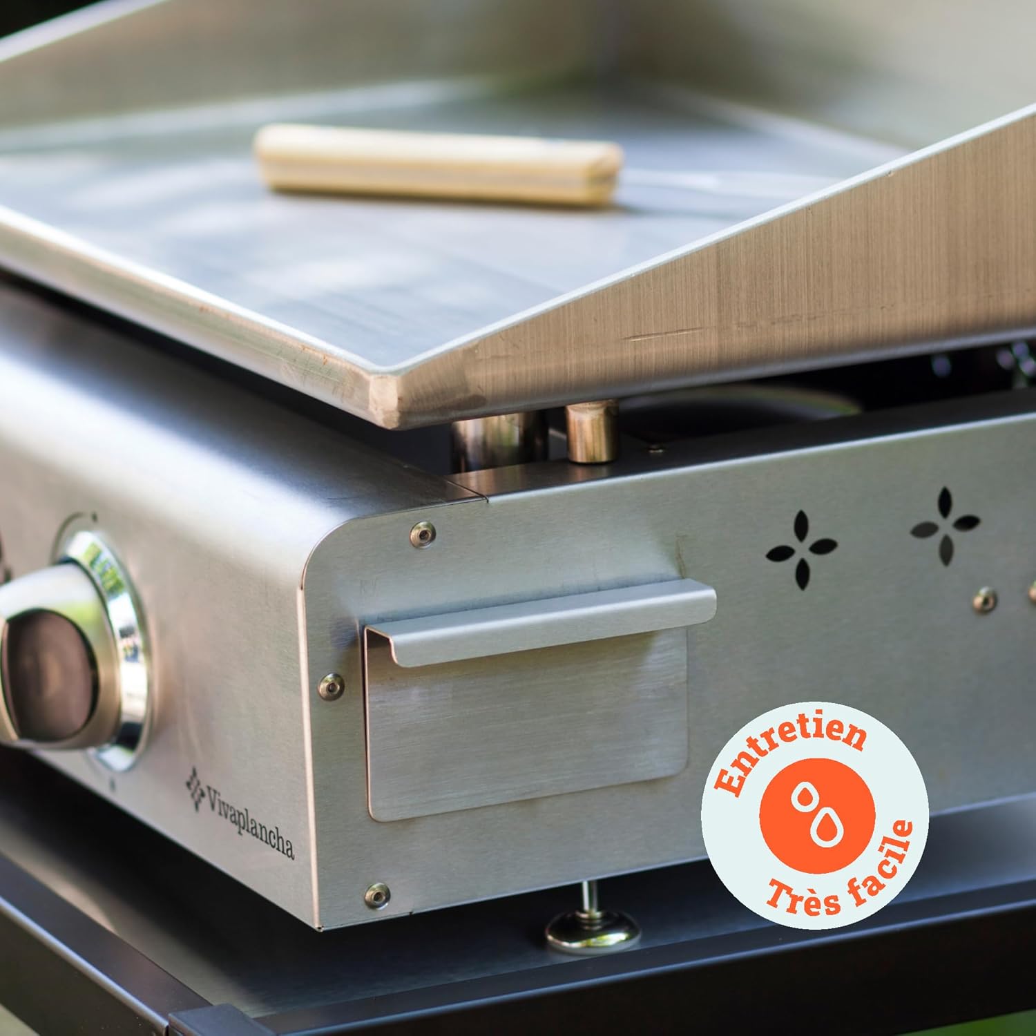 Flamenco - Plancha Gaz Inox - 53x35 cm - 2 brûleurs, plaque 6 mm, 5kW