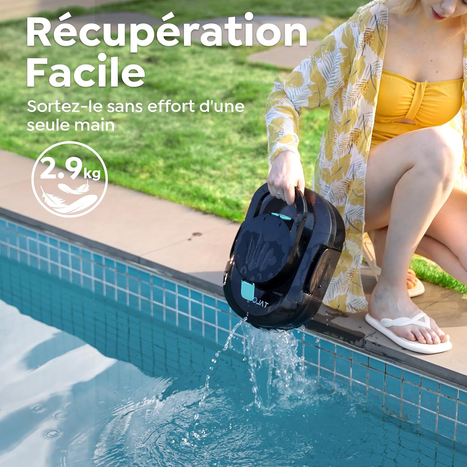 S1PRO Robot piscine sans fil - compact - 120min autonomie, charge rapide, double moteur, jusqu'à 100m² - S1PRO