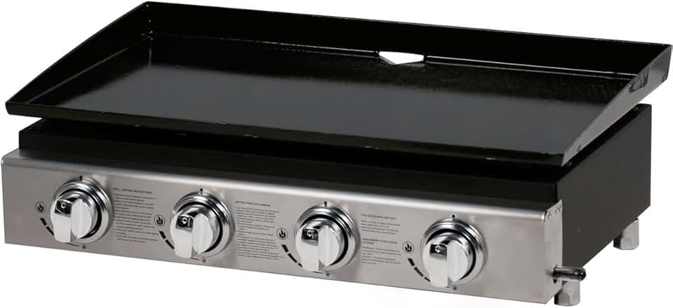 Plancha - 4 brûleurs, 9.7kW, gris, dimensions familiales