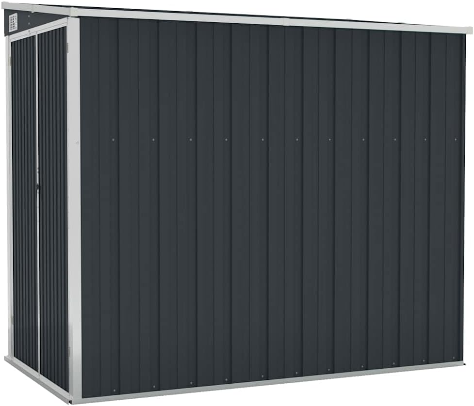 Abri de jardin mural anthracite 118x194x178 cm acier, 316223