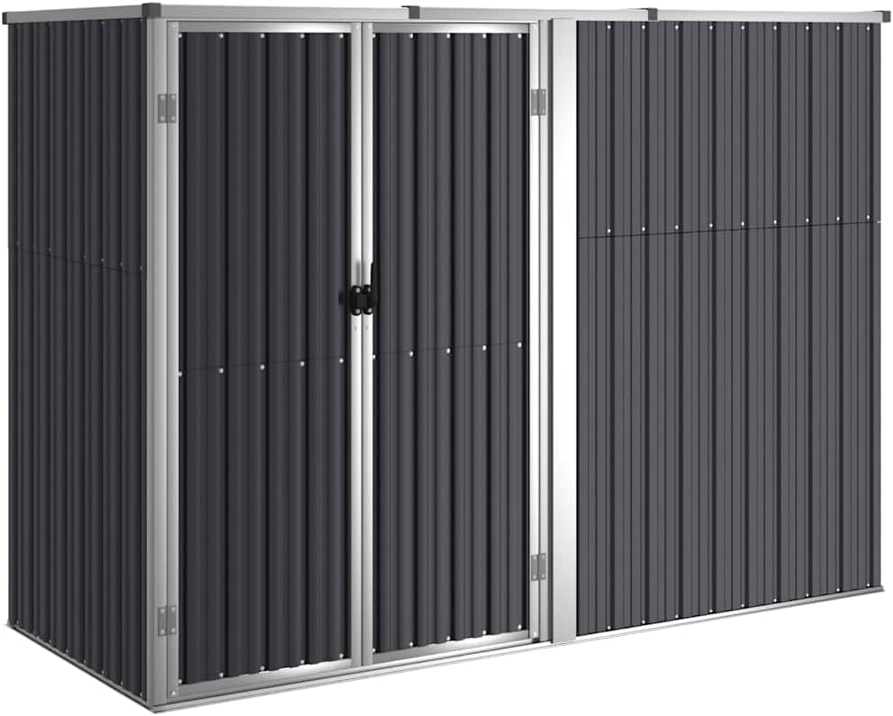 Abri de jardin - acier galvanisé anthracite - 225x89x161 cm, robuste, étanche