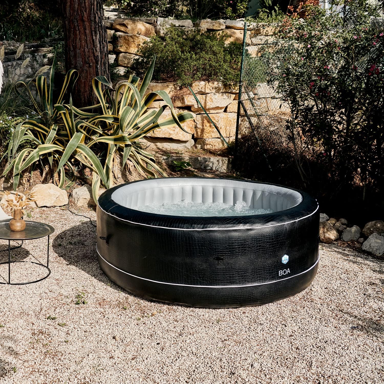 Netspa - spa gonflable XL familial - 195x70 cm - mousse 8 cm, effet croco - SP-BOA155B