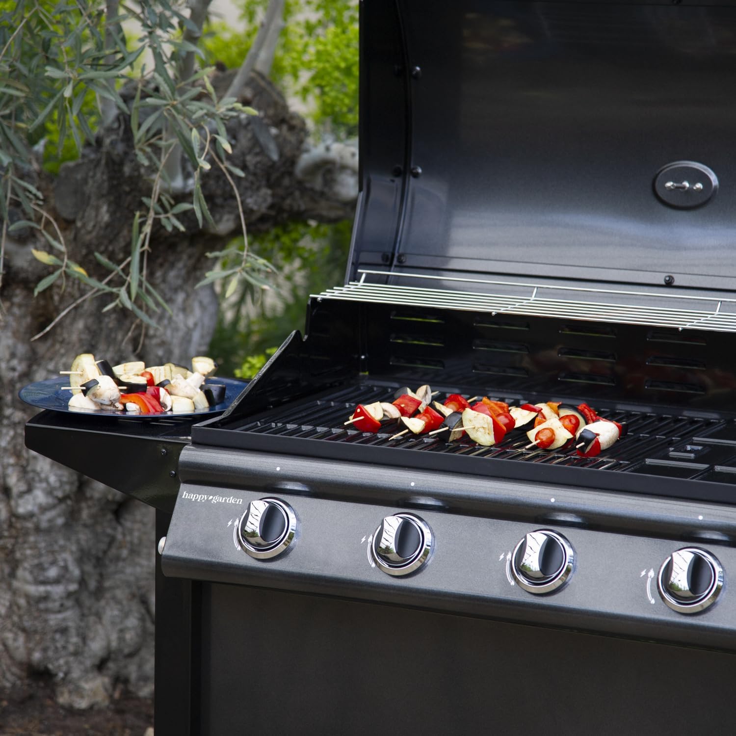 jardinite - Barbecue gaz RENO - 4 brûleurs 14kW avec thermomètre