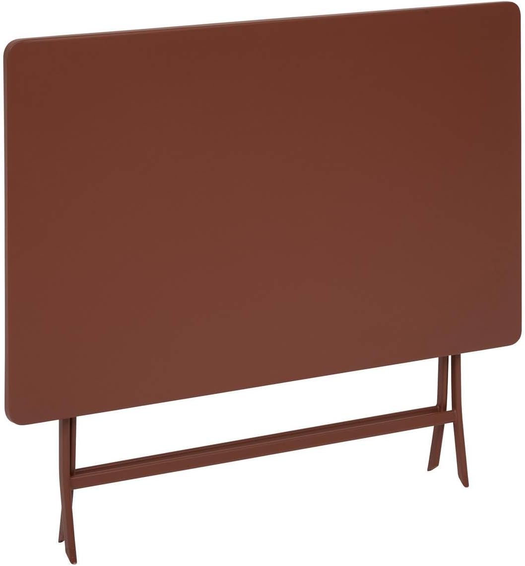 jardinite - Greensboro - 110x70 cm - table pliante 4 places acier acajou