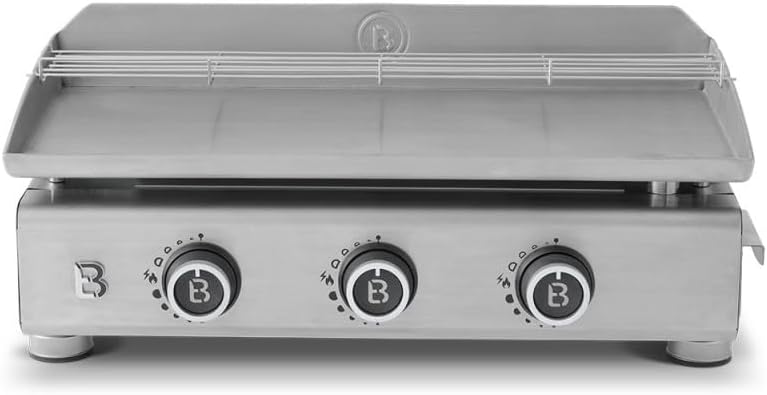 Favex - Silvia IIG Evo Inox - 67x34 cm - Plancha inox 3 brûleurs, housse, 7,95kW - SILVIAIIGEVO