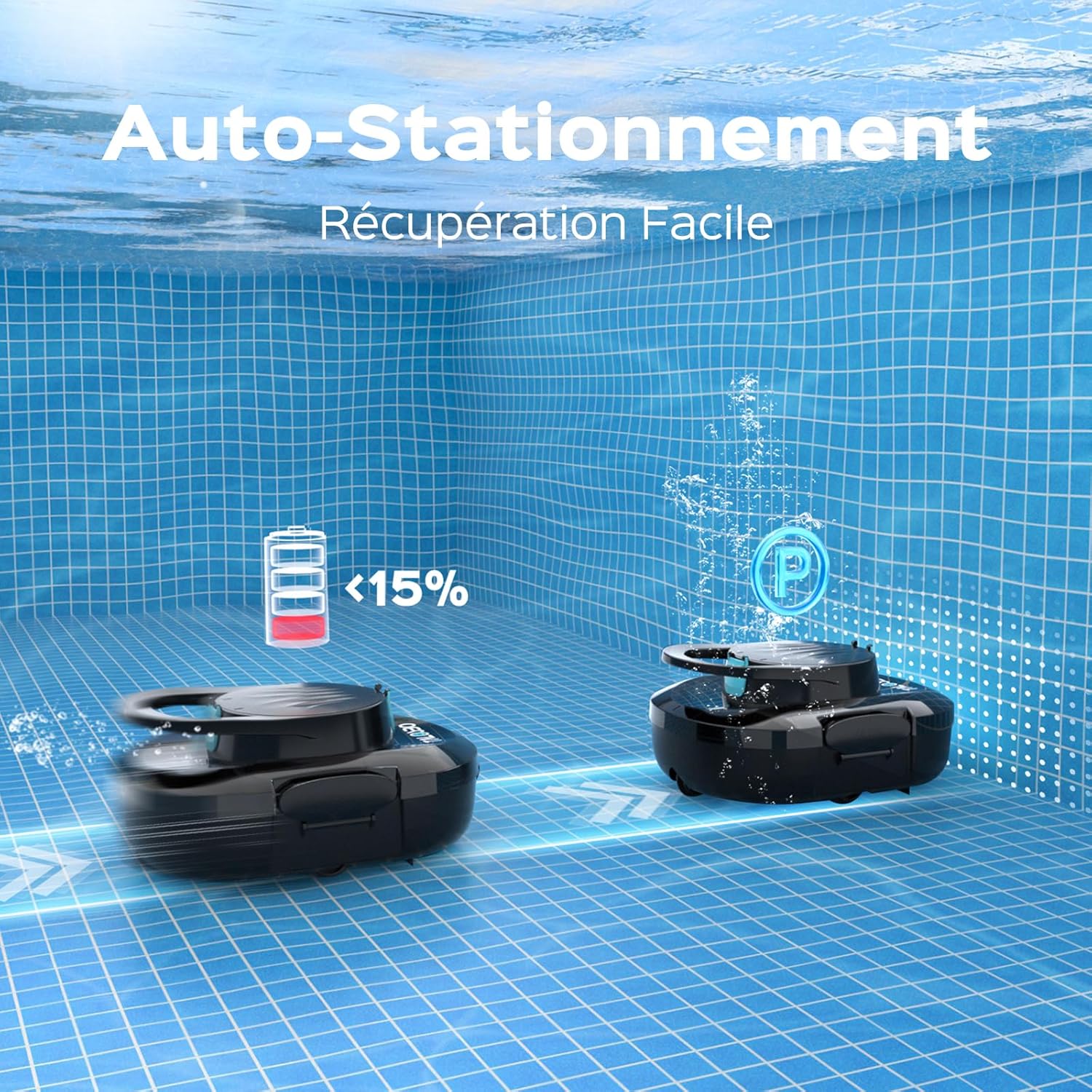 S1PRO Robot piscine double moteur 100m², 120min autonomie Version2026