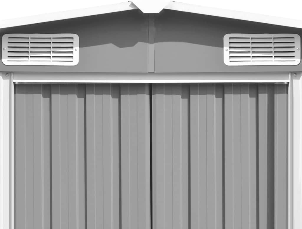 Abri de jardin - gris, acier galvanisé, 257x779x181 cm, 156,46kg