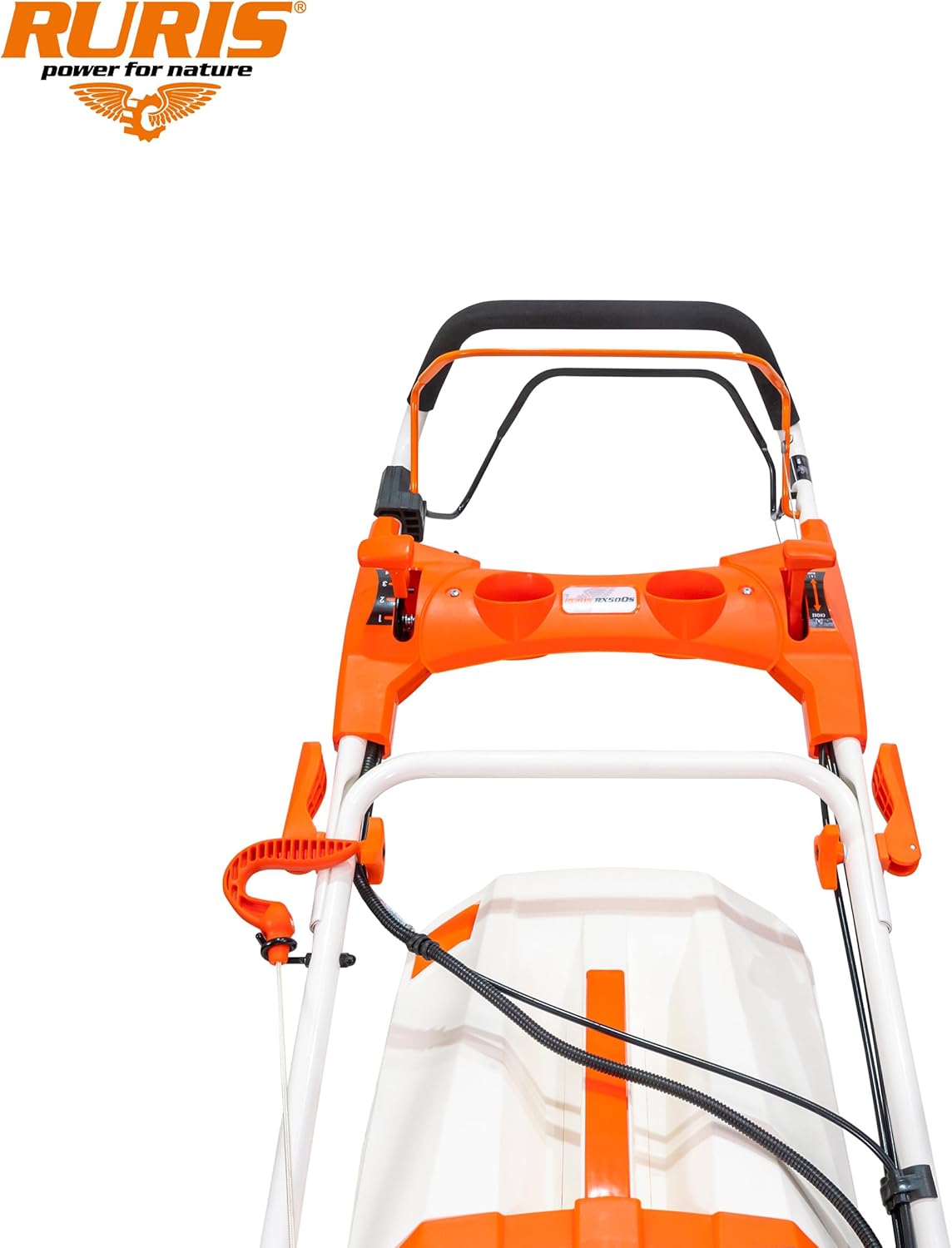 jardinite Tondeuse à Gazon Thermique 5 en 1 Mulching 5,7 CV 196cc RX500S, Orange