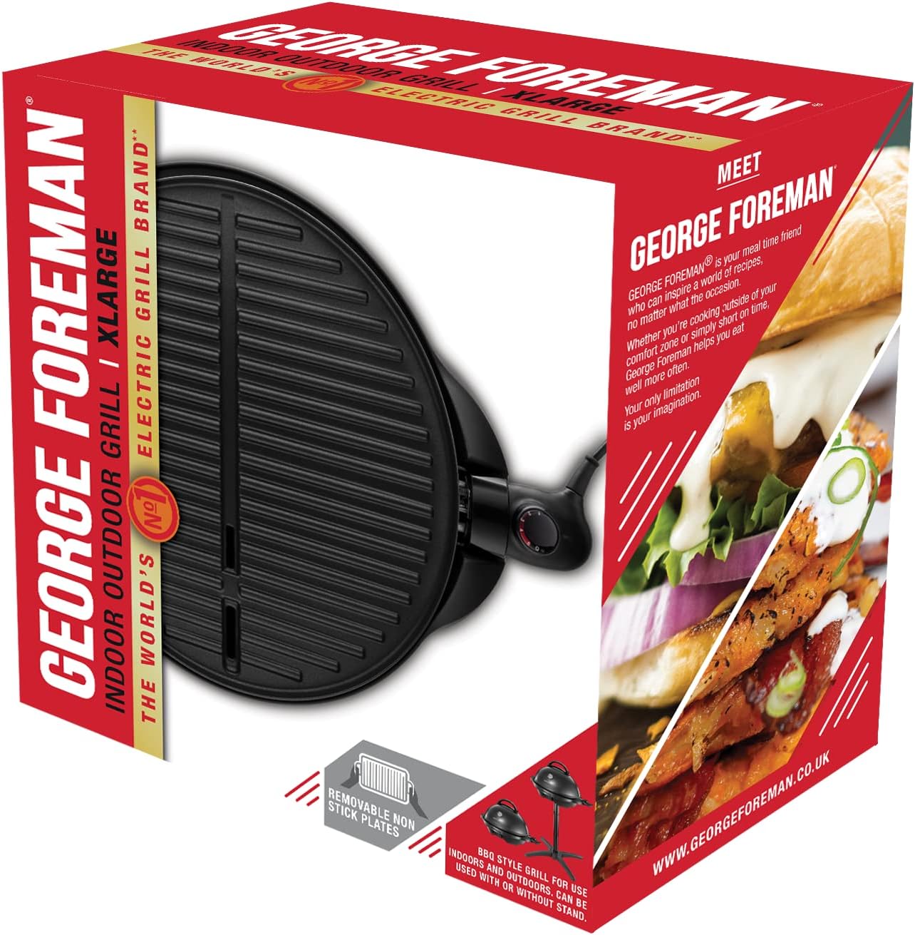 jardinite - Barbecue 2 en 1 - 44,5cm - Électrique, grill avec bac à graisse, 2400W, 22460-56
