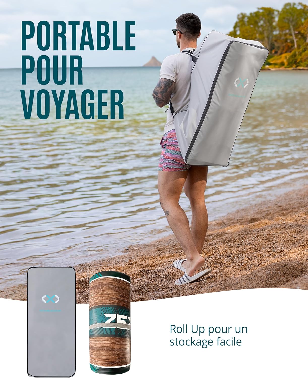 ZLX - Paddle Gonflable 2 places - 320x84cm - Sup avec siège kayak, accessoires, pour tous niveaux