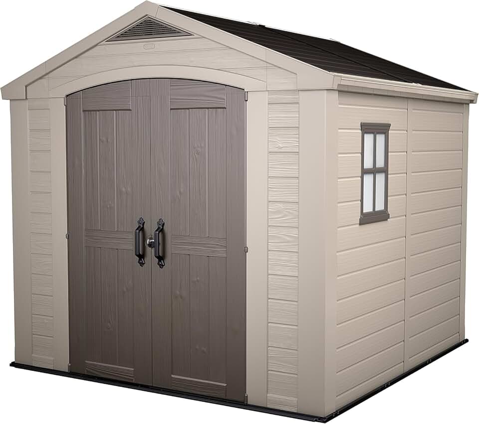 Abri de jardin - 6,3m2 beige et marron 
