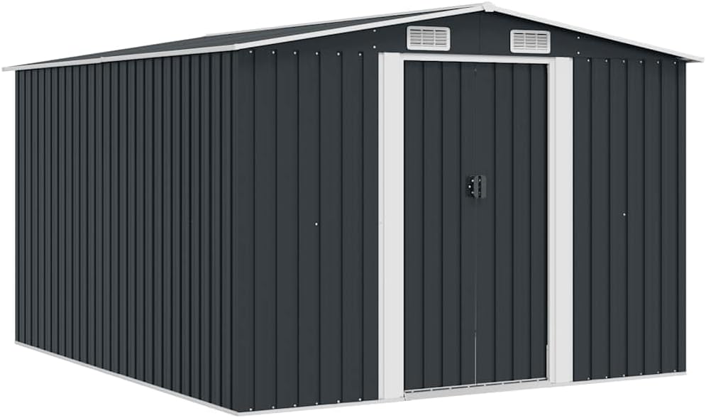 jardinite - Abri de jardin métal 257x298x178cm anthracite, cabane à outils