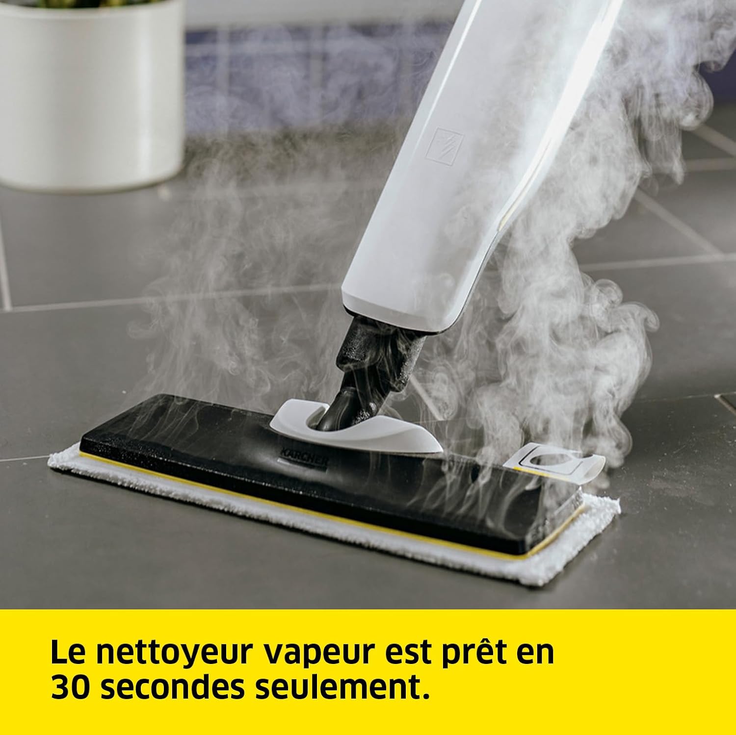 jardinite Nettoyeur Vapeur SC 2 Upright, Préchauffage : 30 s, Surface : 50 m², Réservoir : 0,4 l, Puissance : 1600 W, avec Buse de Sol EasyFix, Serpillière Microfibres, Cartouche Détartrante