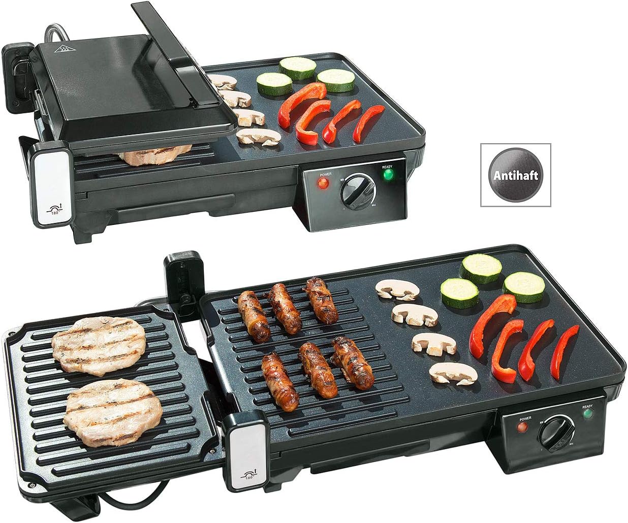 jardinite - grille-plancha 2 en 1 2000W - table - cuisson rapide