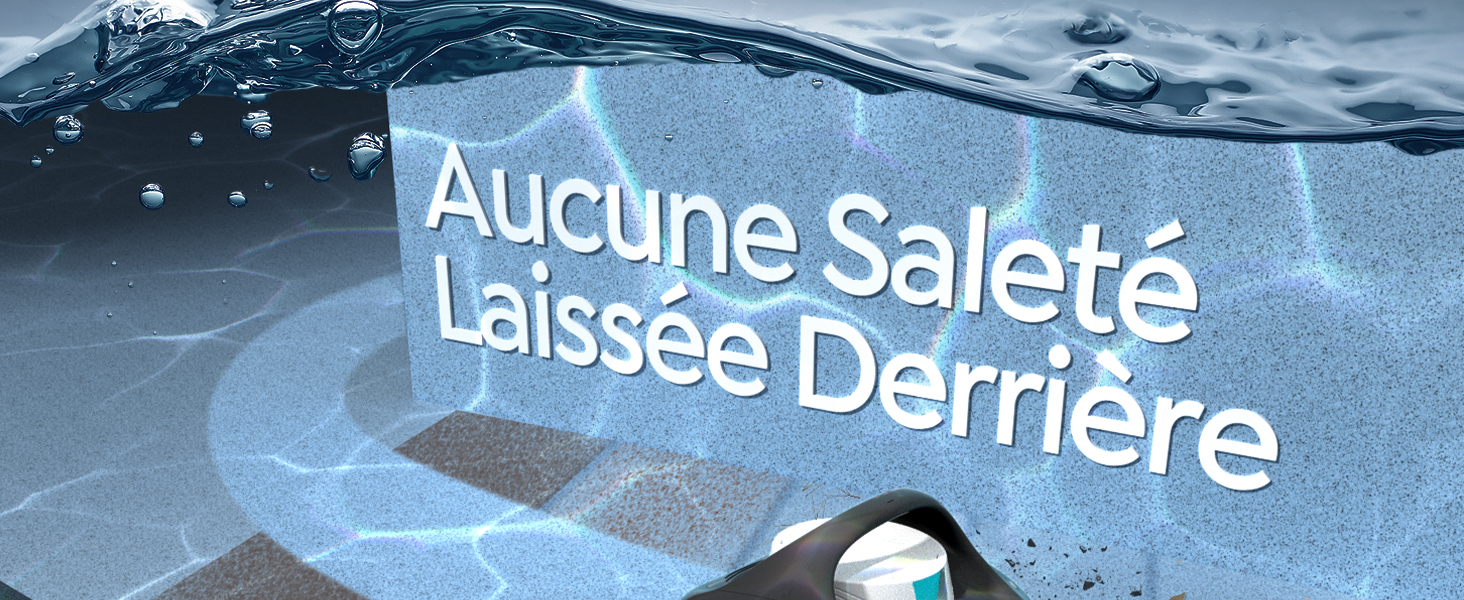 Le texte indique « jardinite Saleté Laisse Derrière » sur fond bleu aqueux.