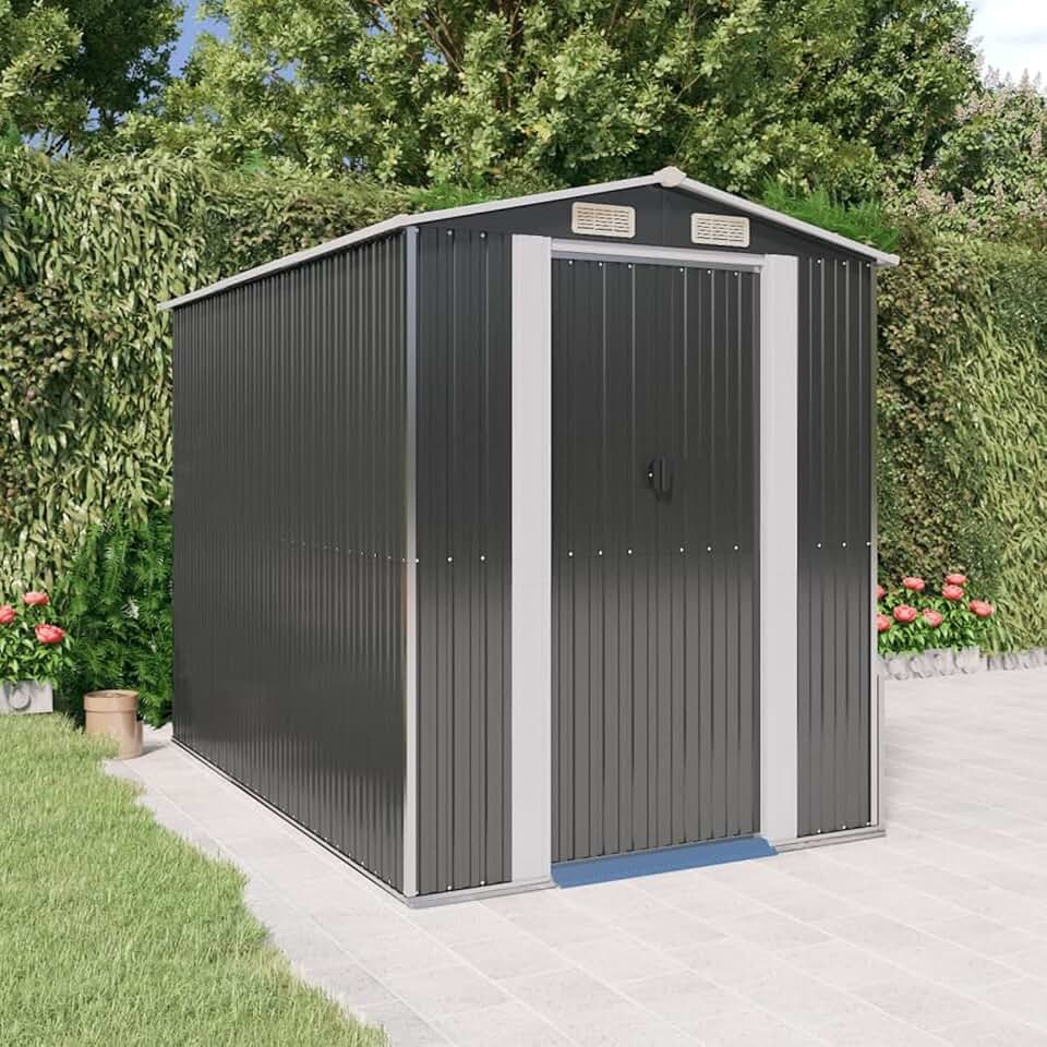 Abri de jardin - acier galvanisé, anthracite, 192x274x223 cm, rangement outils