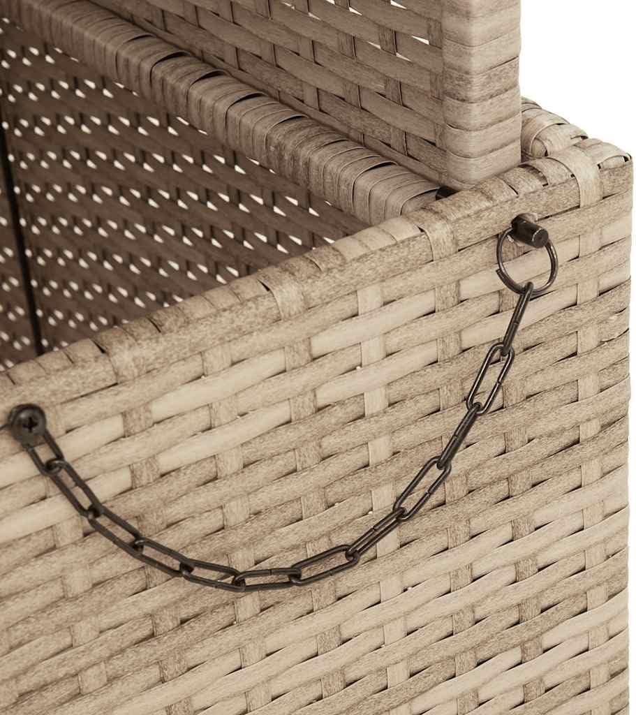 Table de jardin - 110x110x71 cm - résine tressée, bois d'acacia