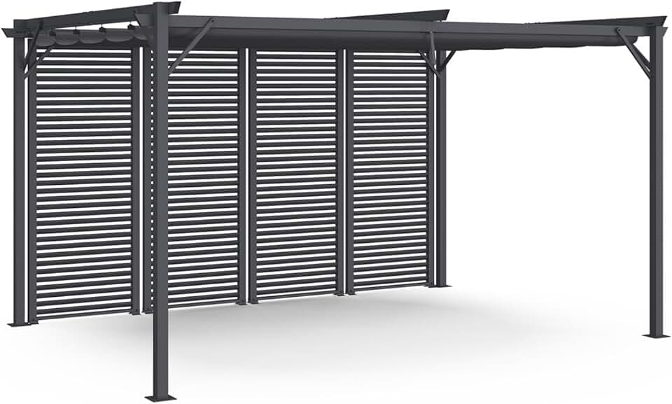 jardinite - Pergola Collector Persienne 3x4M toit rétractable 4 pans modulables Gris Anthracite