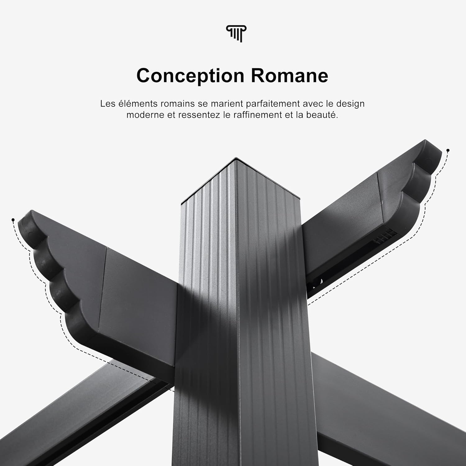 jardinite - pergola aluminium - 4,8x3,5m - LED, toit rétractable, tissu mass teinté, structure résistante