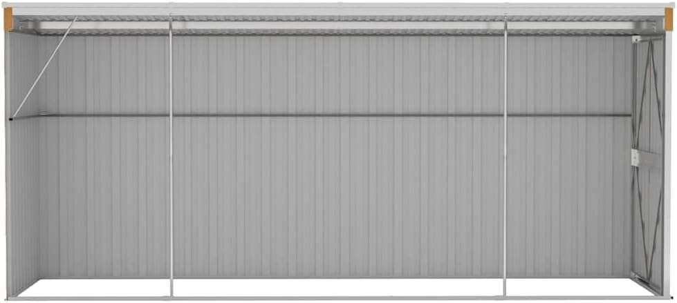 jardinite Abri de Jardin Mural Marron 118 x 382 x 178 cm Acier galvanisé,Structures extérieures, Cabanes & abris de Jardin,316232