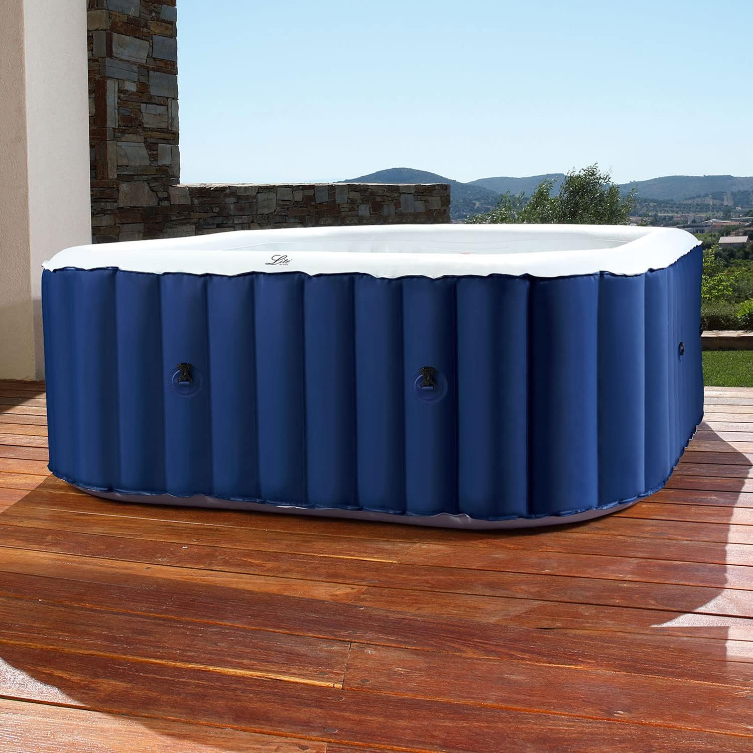 jardinite - Spa gonflable Alpine 4 places - carré - confort et relaxation