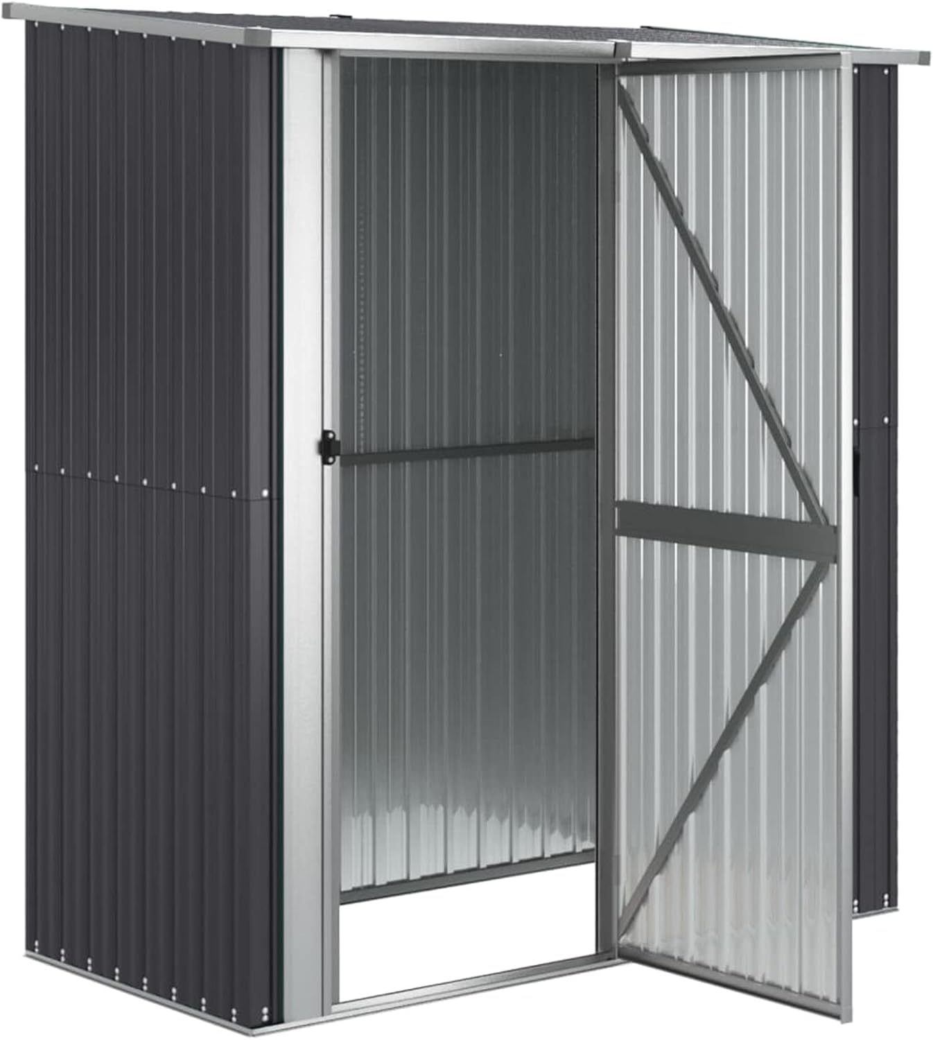 Abri de jardin métal - anthracite 180,5x97x209,5 cm - acier galvanisé