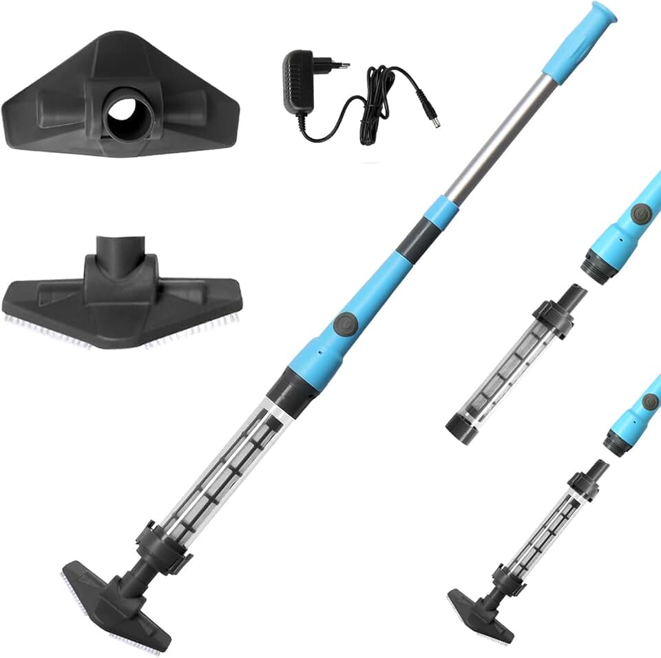 jardinite - Aspirateur piscine sans fil, 4000mAh, 60min, 220x17,2x9,6cm