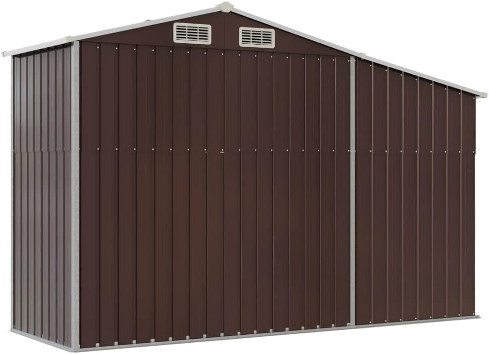 Abri de jardin métal - organisateur acier toit incliné bunker charbon - 277x93x179cm