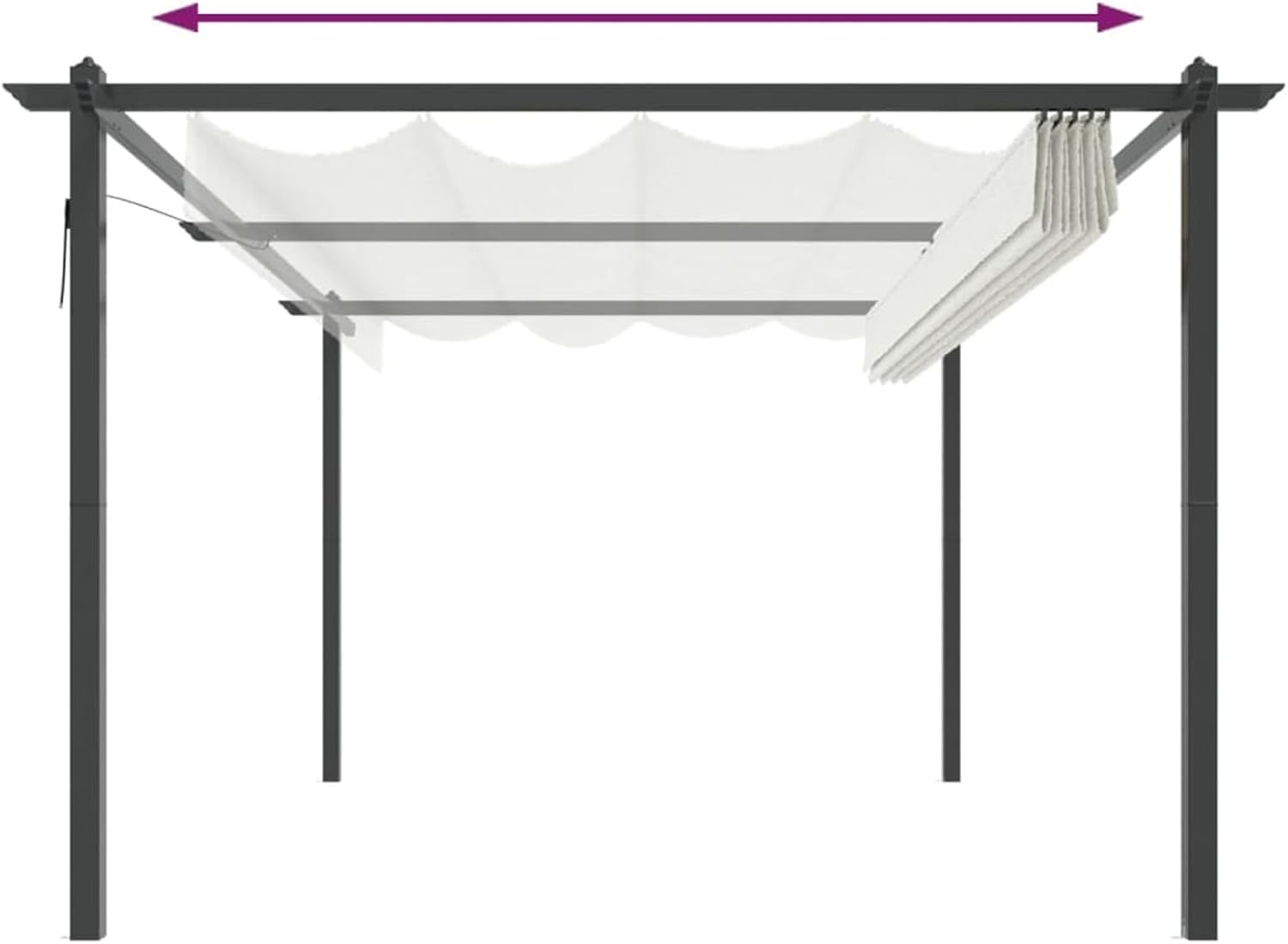 Tonnelle de jardin - toit extensible ouvrant - 4x3m étanche crème