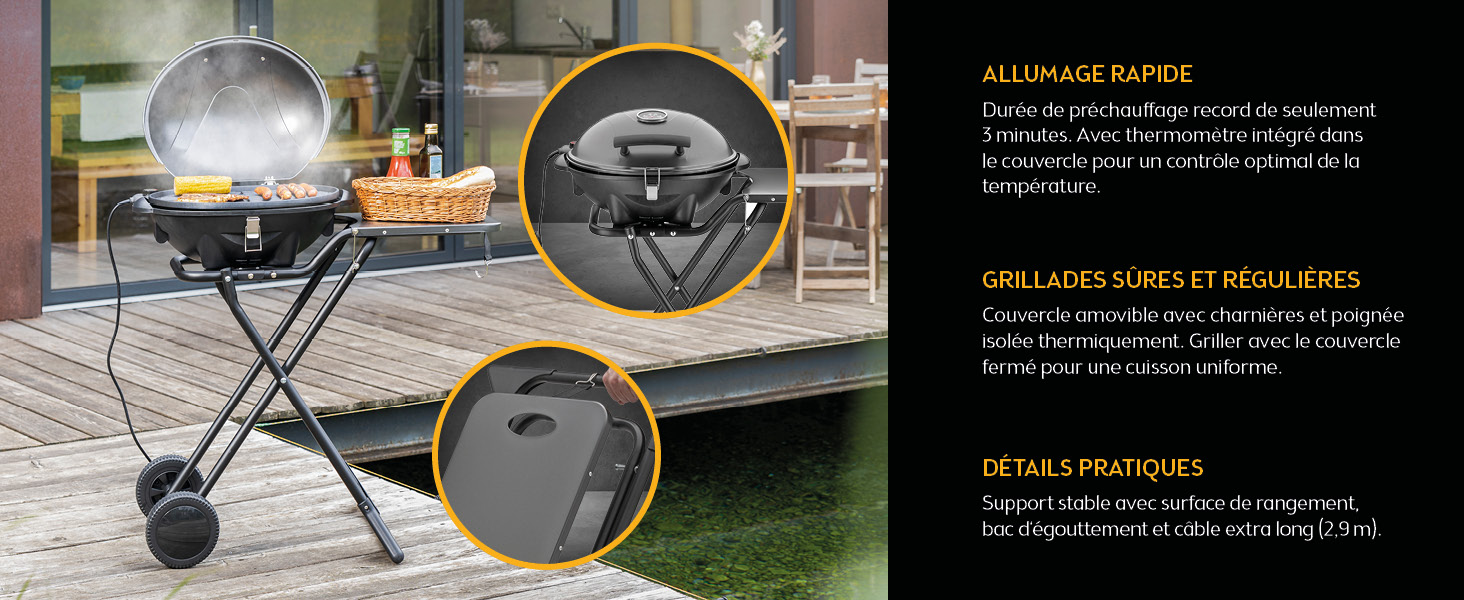 Barbecue de table électrique grill  sur pied  pour l'extérieur, balcon grils électriques  terrasse