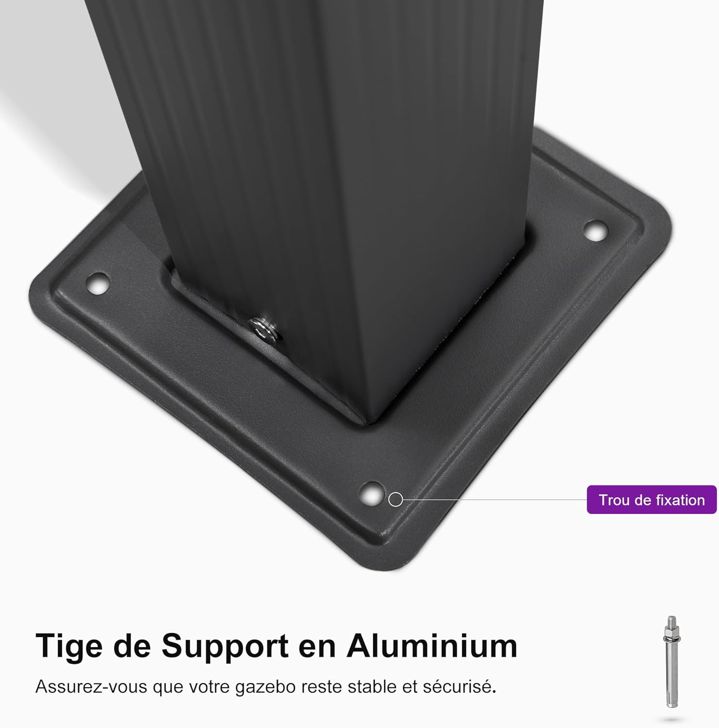 jardinite - pergola aluminium - 4x3m - toit coulissant, tissu teint